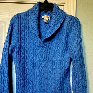 Blue 90% cotton cable design sweater